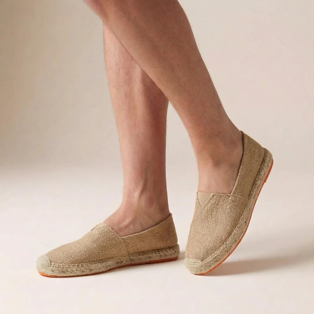 Espadrile bărbătești cu talpă din iută – încălțăminte de vară ușoară, fără șireturi, pentru vacanțe și ținute casual