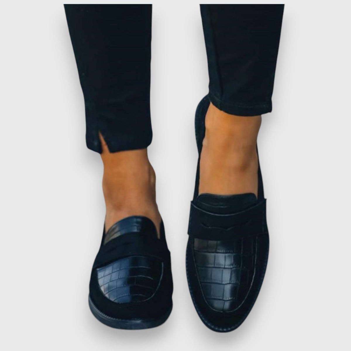 Mocassini da uomo con pannello frontale testurizzato – Scarpe eleganti da infilare per l’ufficio e la sera