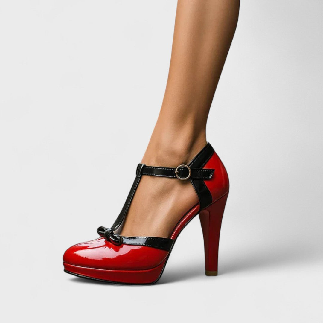 Décolleté con plateau e cinturino a T eleganti da donna, stile per occasioni speciali