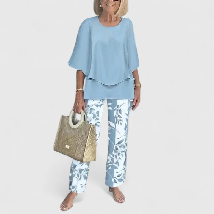 Women’s Relaxed Printed Two-Piece Set Everyday Elegance