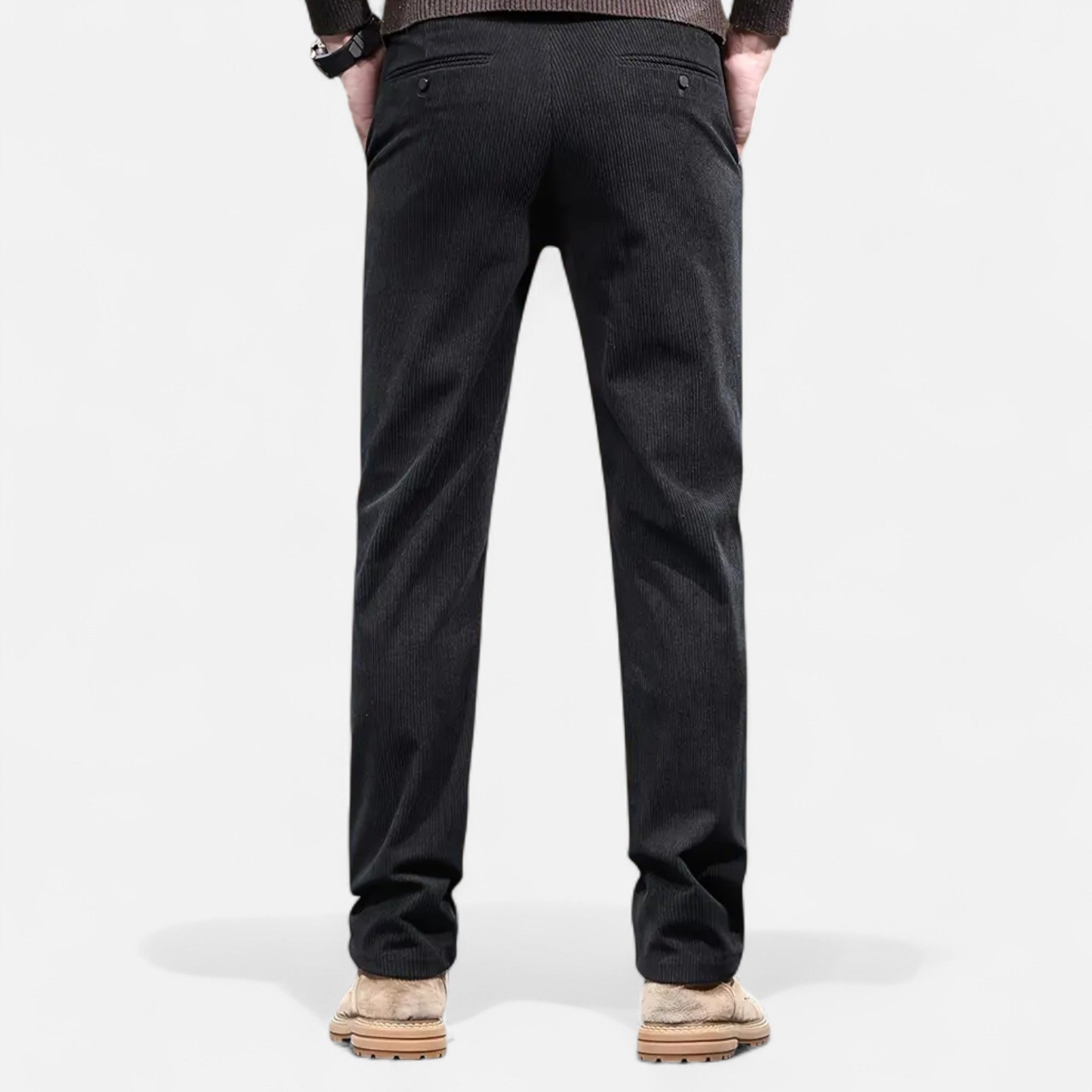 Valmonti | Men’s Chenille Straight-Leg Trousers