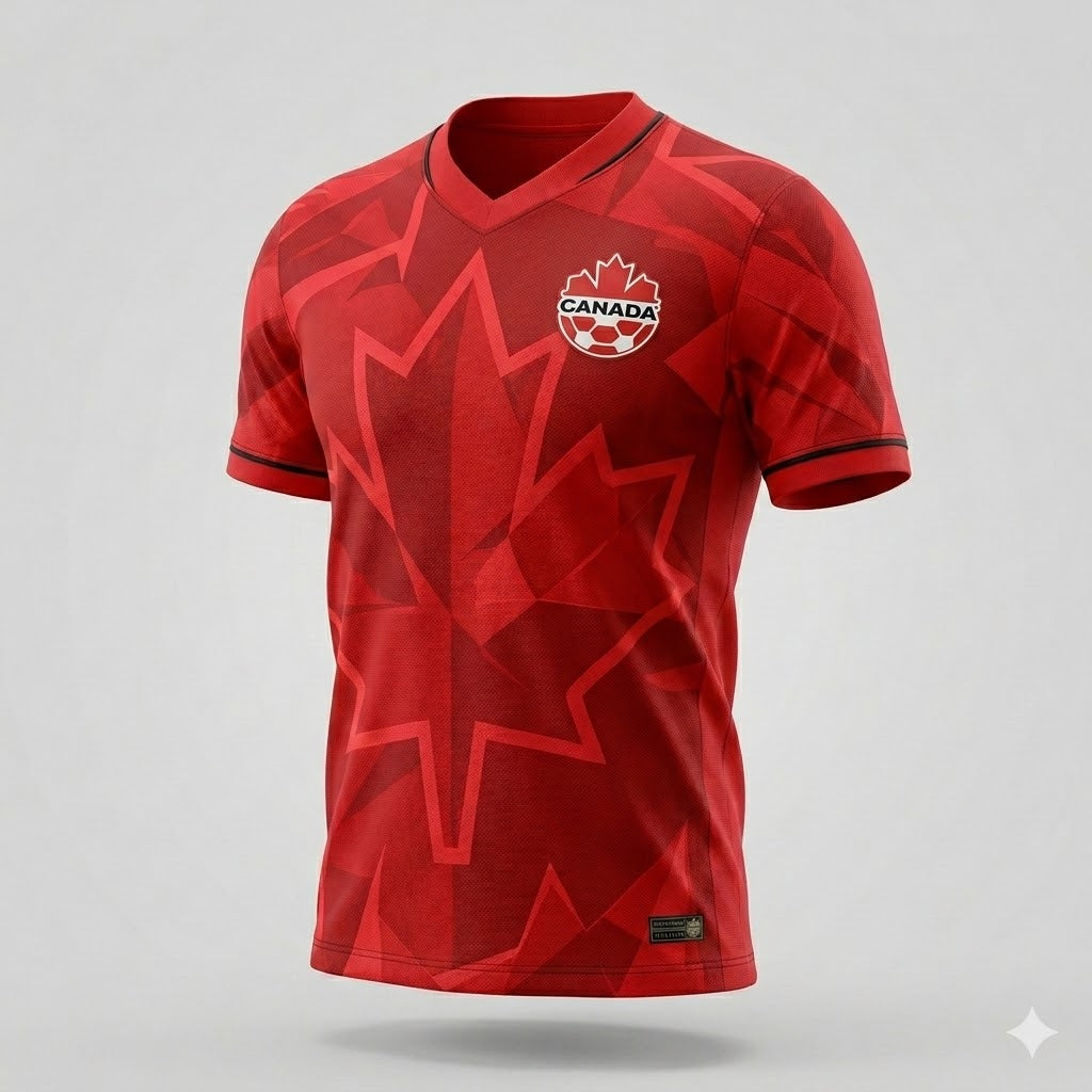 Herre Canada Fodboldtrøje Away World Cup Stil Åndbar Hurtigtørrende Stadioninspireret Fantrøje