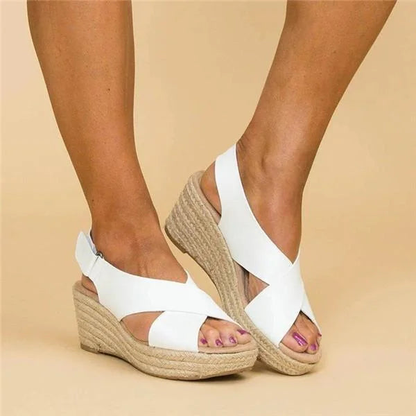 Damskie sandały na koturnie wygodne lekkie przewiewne letnie eleganckie casualowe stylowe obuwie