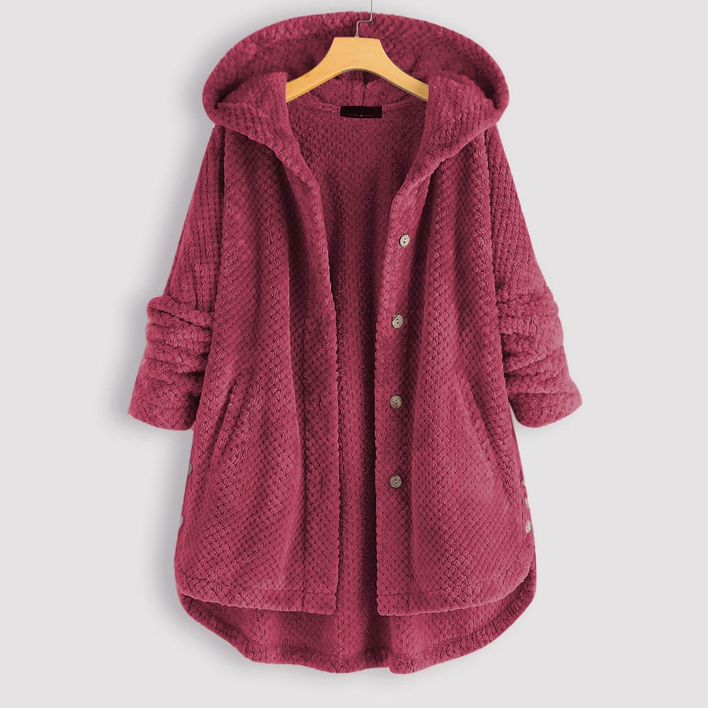 Damejakke i blødt fleece – varm, behagelig, let, afslappet, hverdagsagtig, hyggelig lag-på-lag cardigan