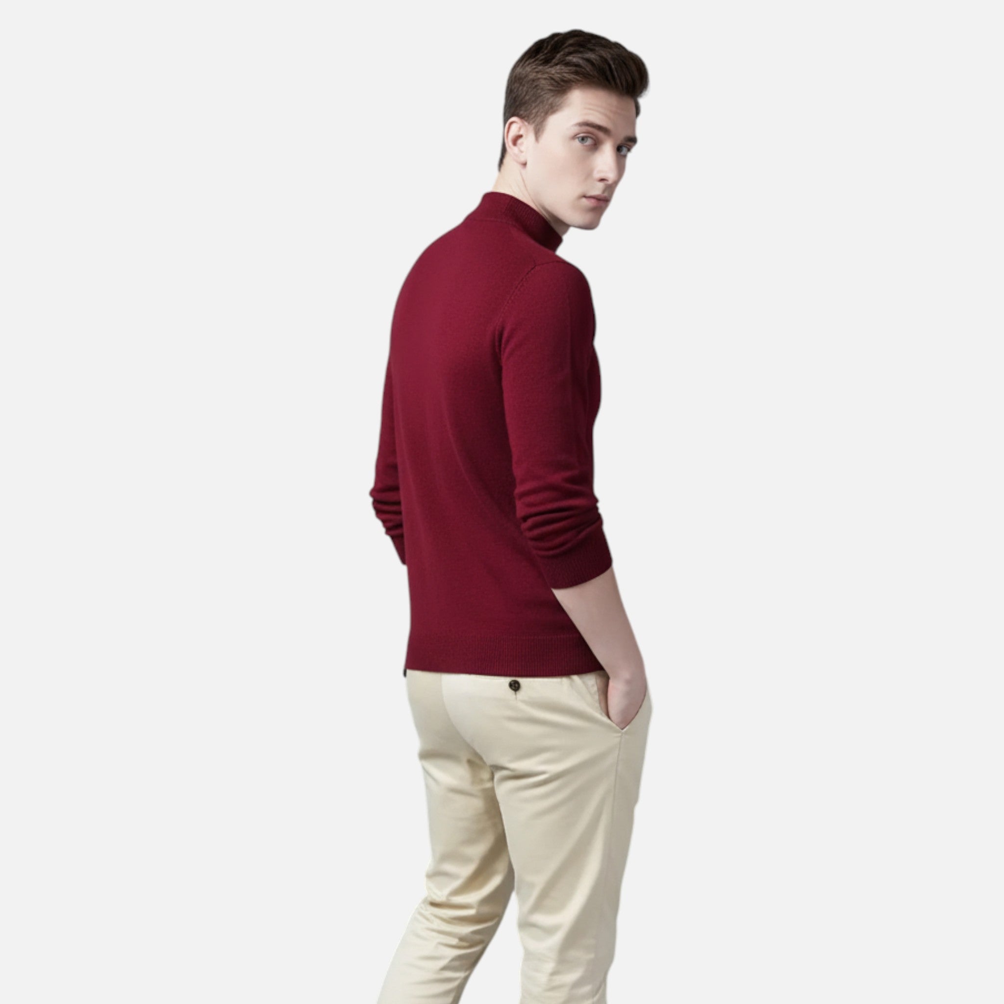 Valmonti | Men’s Stand-Collar Knit Sweater