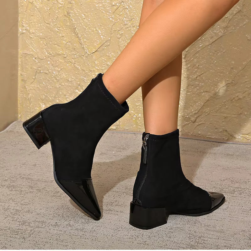 Women’s Pointed Toe Block Heel Ankle Boots