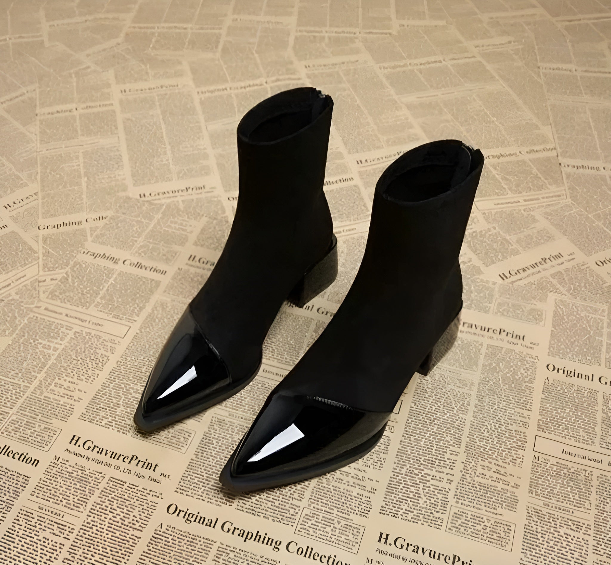 Women’s Pointed Toe Block Heel Ankle Boots