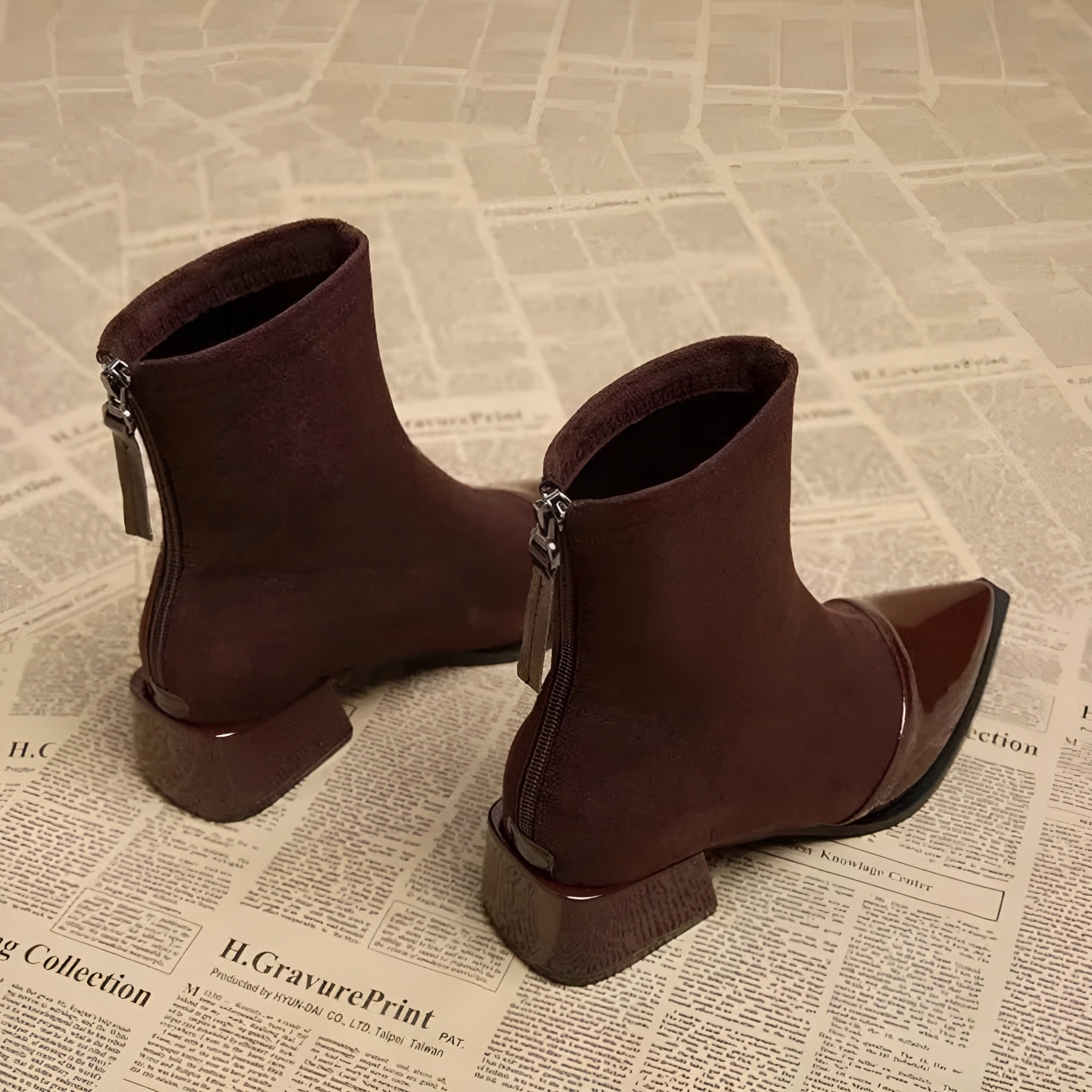 Women’s Pointed Toe Block Heel Ankle Boots