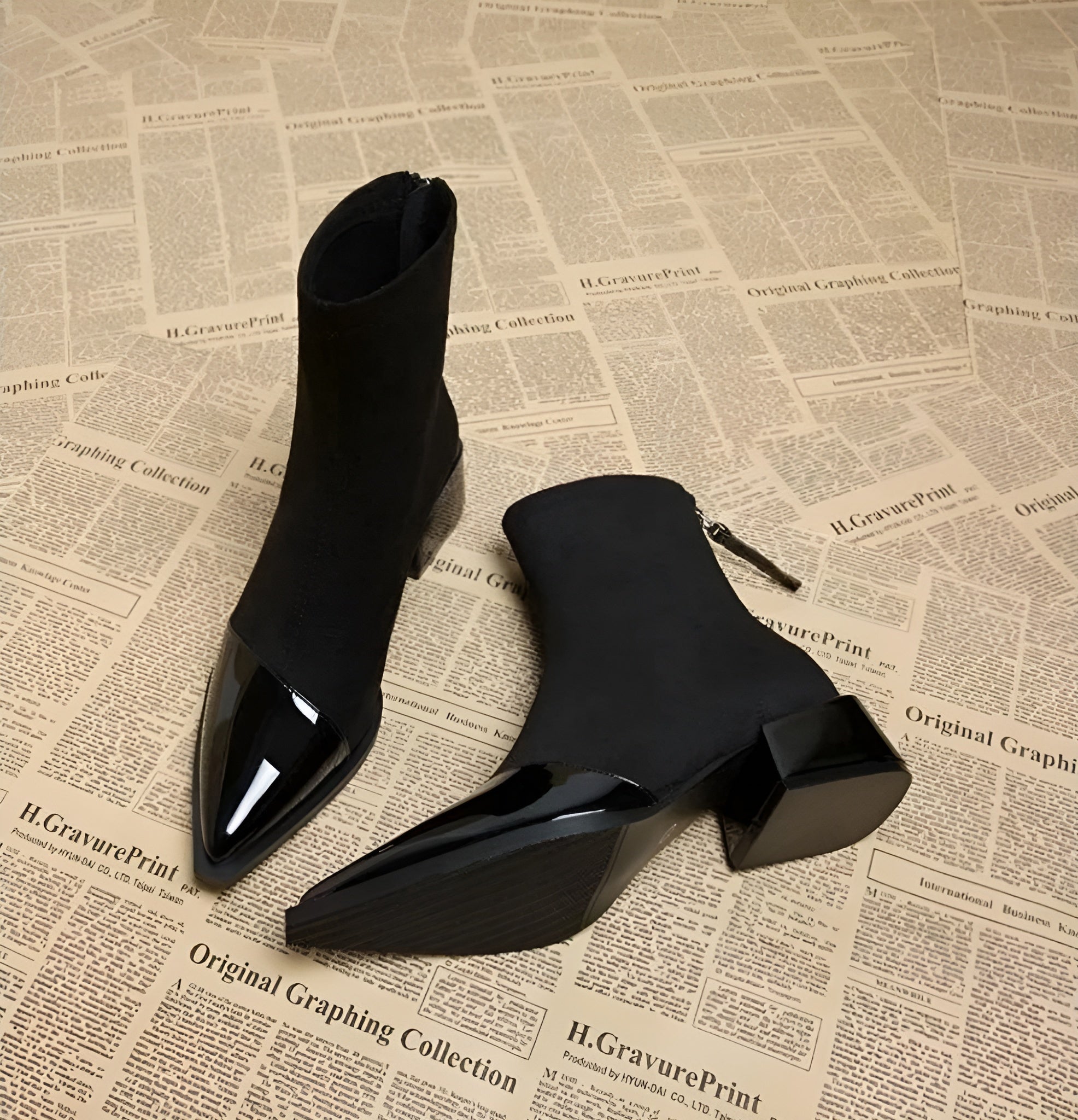Women’s Pointed Toe Block Heel Ankle Boots