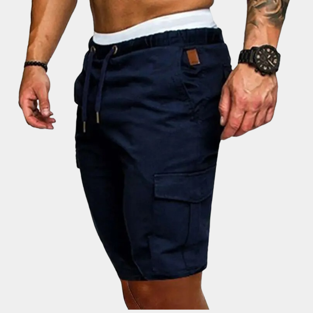 Men’s Utility Cargo Shorts – Drawstring Multi-Pocket Style for Casual Summer Wear