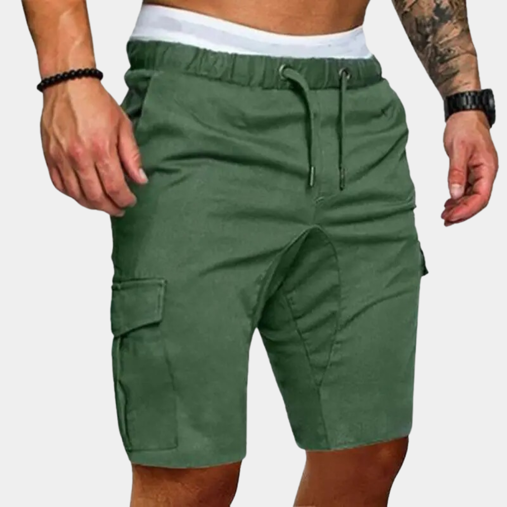 Men’s Utility Cargo Shorts – Drawstring Multi-Pocket Style for Casual Summer Wear