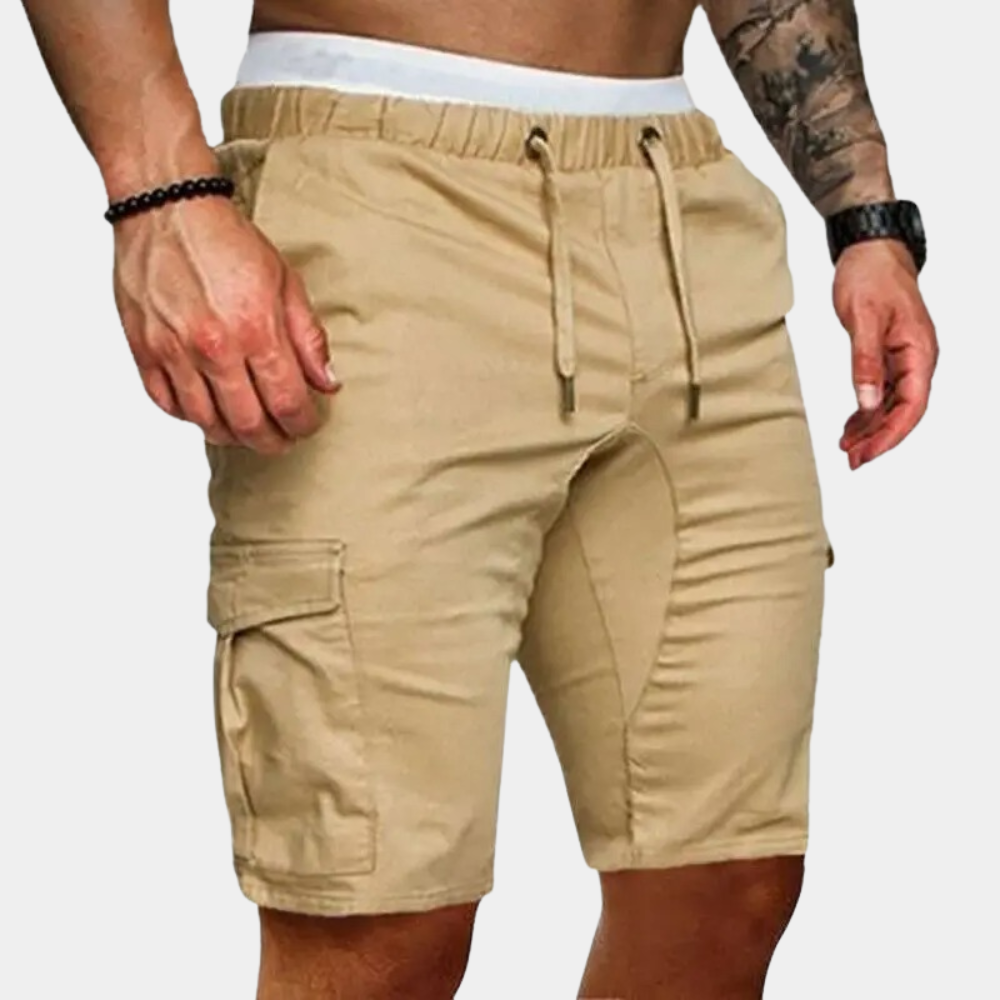 Men’s Utility Cargo Shorts – Drawstring Multi-Pocket Style for Casual Summer Wear