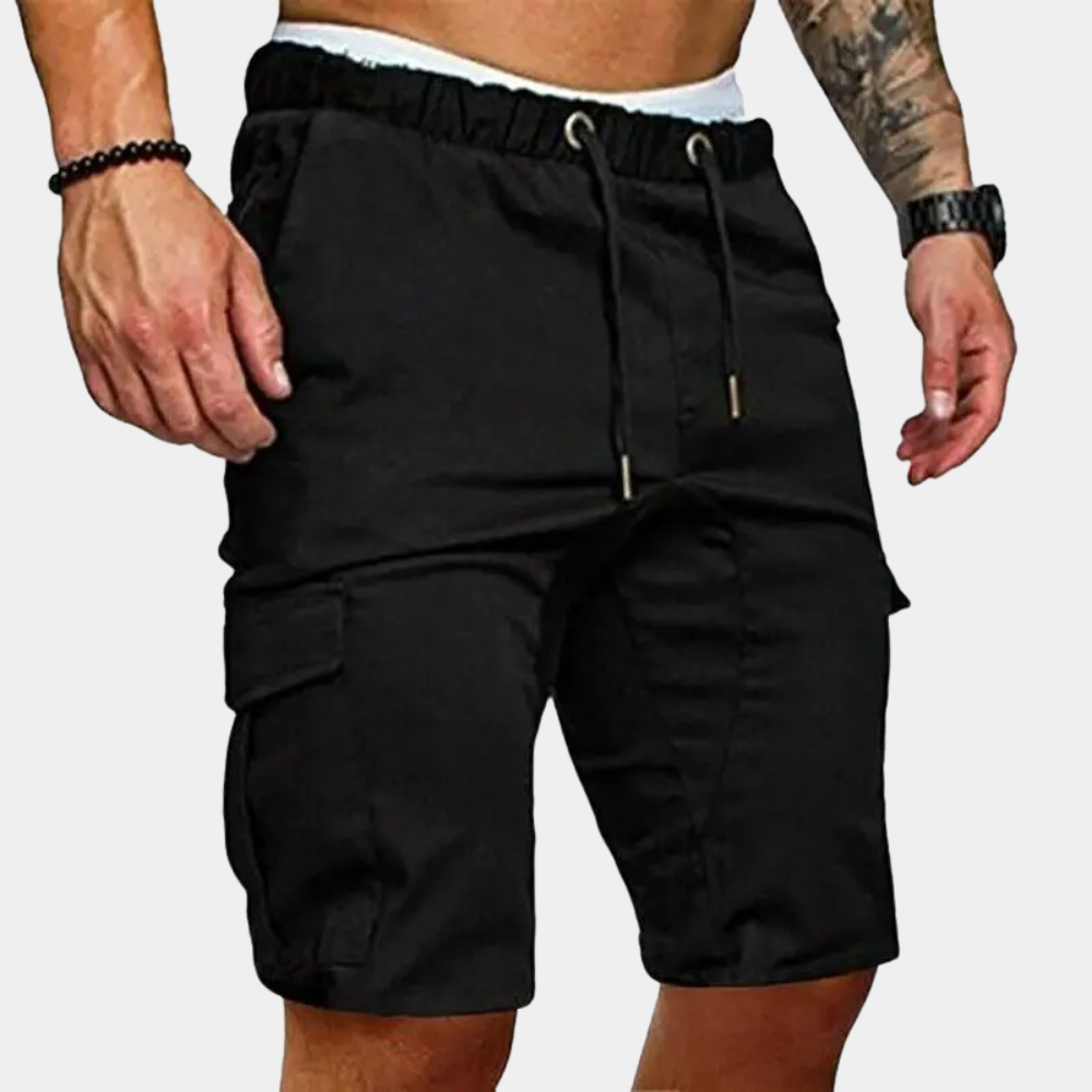 Men’s Utility Cargo Shorts – Drawstring Multi-Pocket Style for Casual Summer Wear