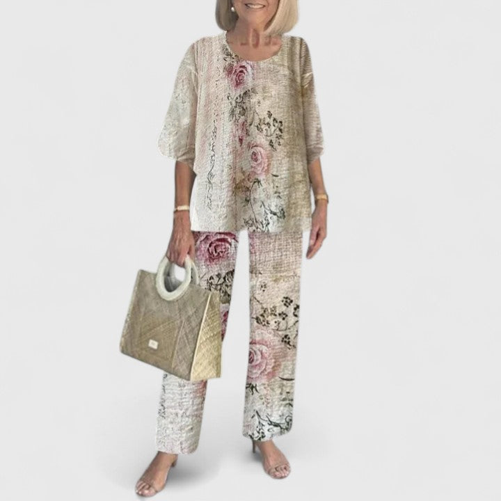 Women’s Relaxed Printed Two-Piece Set Everyday Elegance