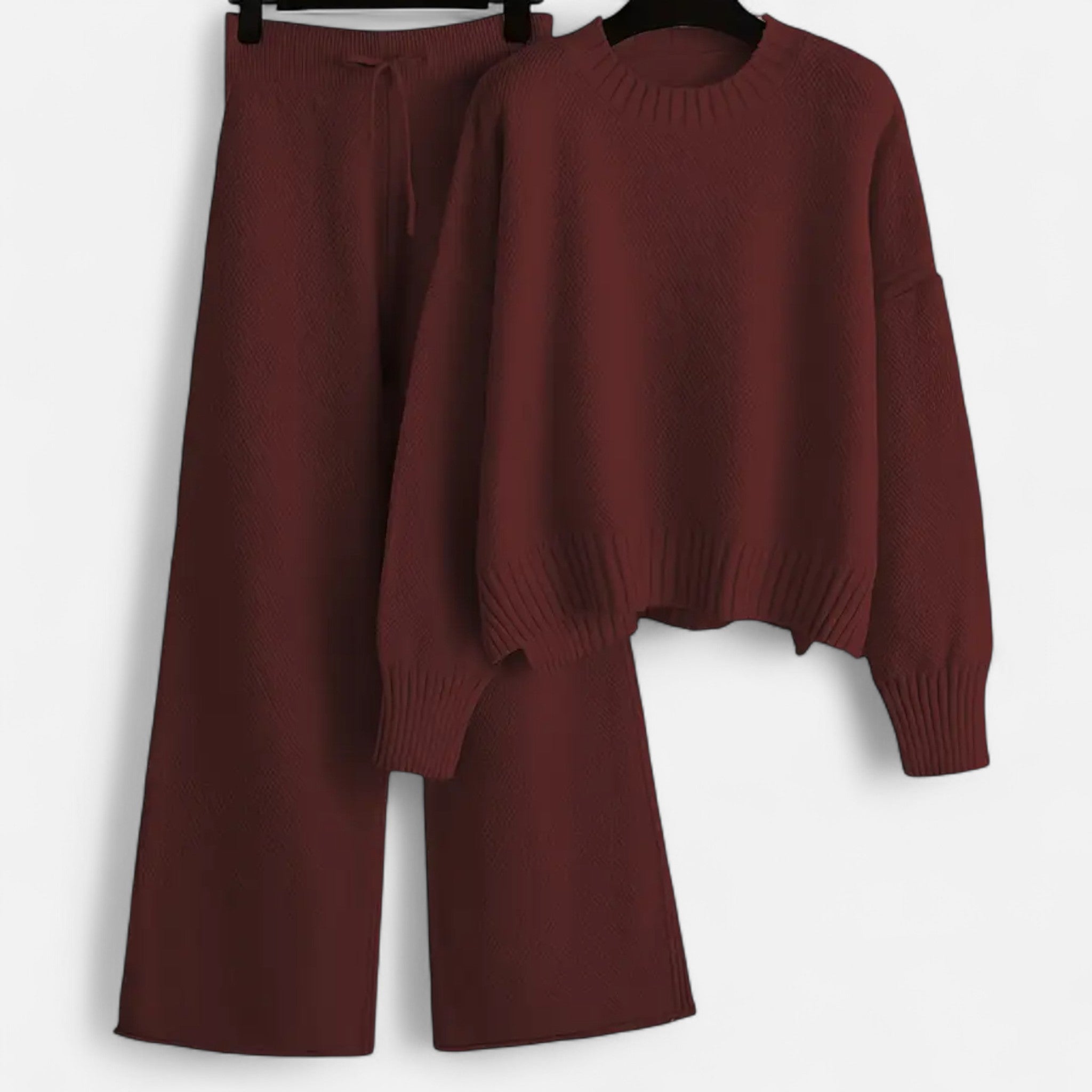 Valmonti | Women’s Knit Sweater & Wide-Leg Trouser Set