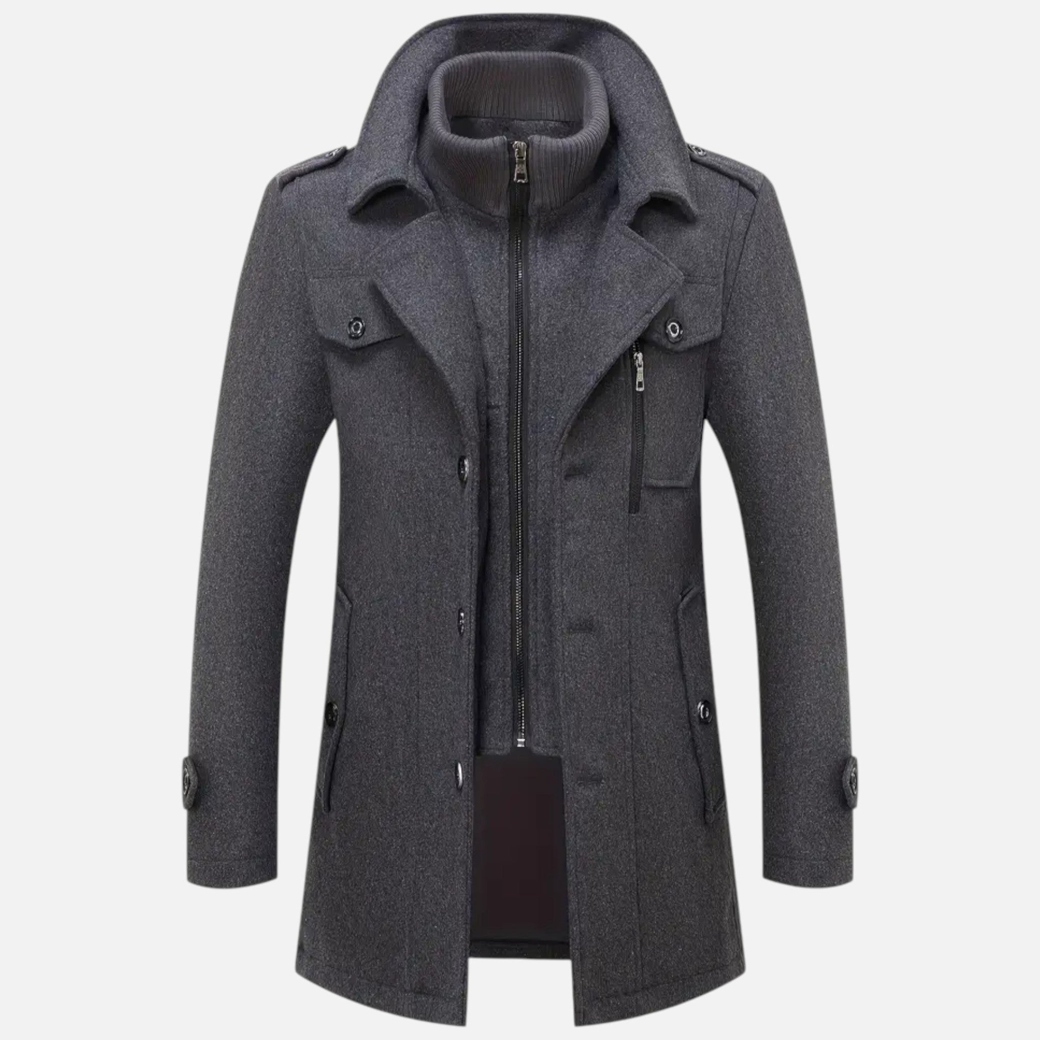 Valmonti | Men’s Slim-Fit Tweed Coat