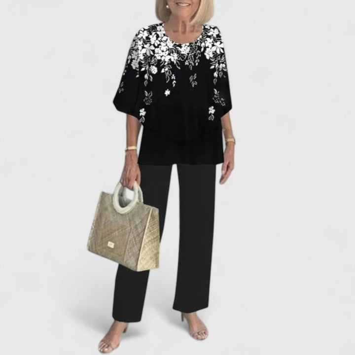 Women’s Relaxed Printed Two-Piece Set Everyday Elegance