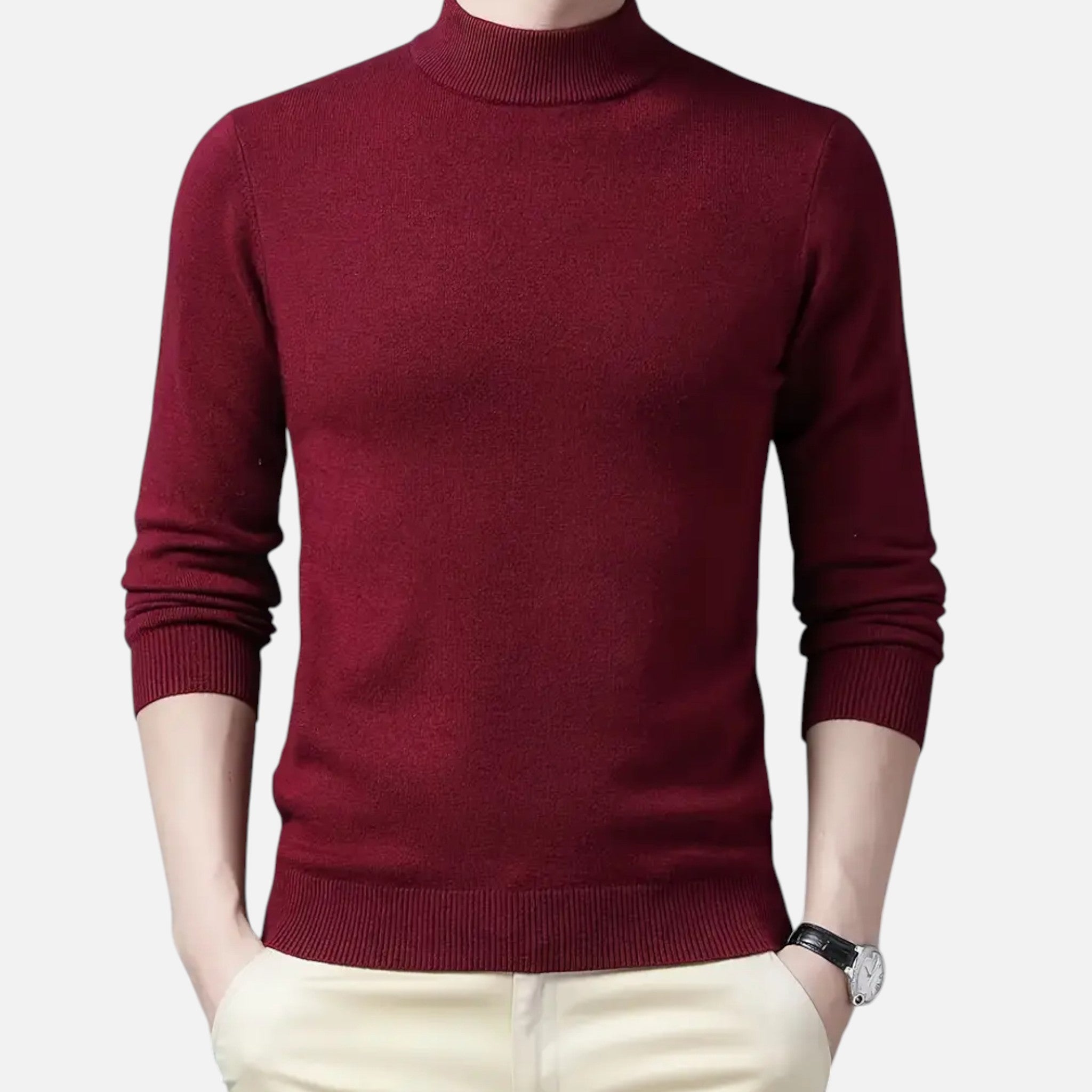 Valmonti | Men’s Stand-Collar Knit Sweater