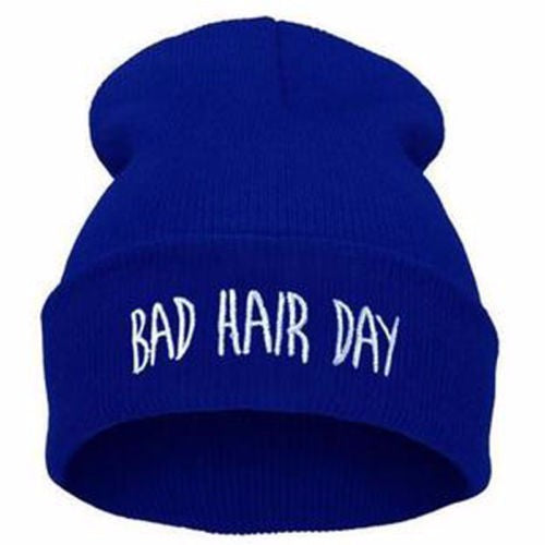 Unisex Embroidered Cuffed Beanie – Soft Knit Winter Hat with Relaxed Crown