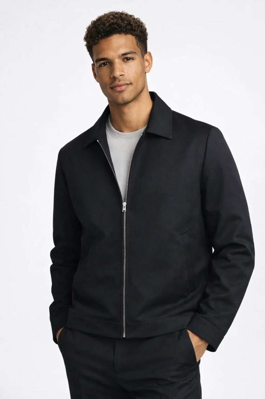 Men’s Slim Fit Zip Jacket Classic Smart Casual Outerwear