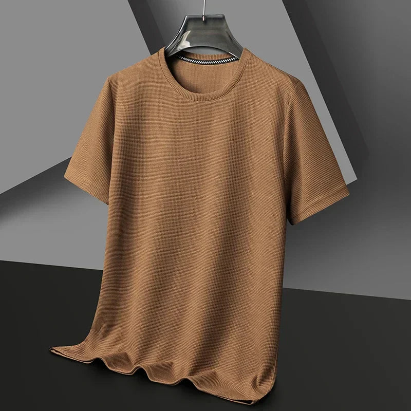 Men’s Textured Crew Neck Short Sleeve Casual T-Shirt
