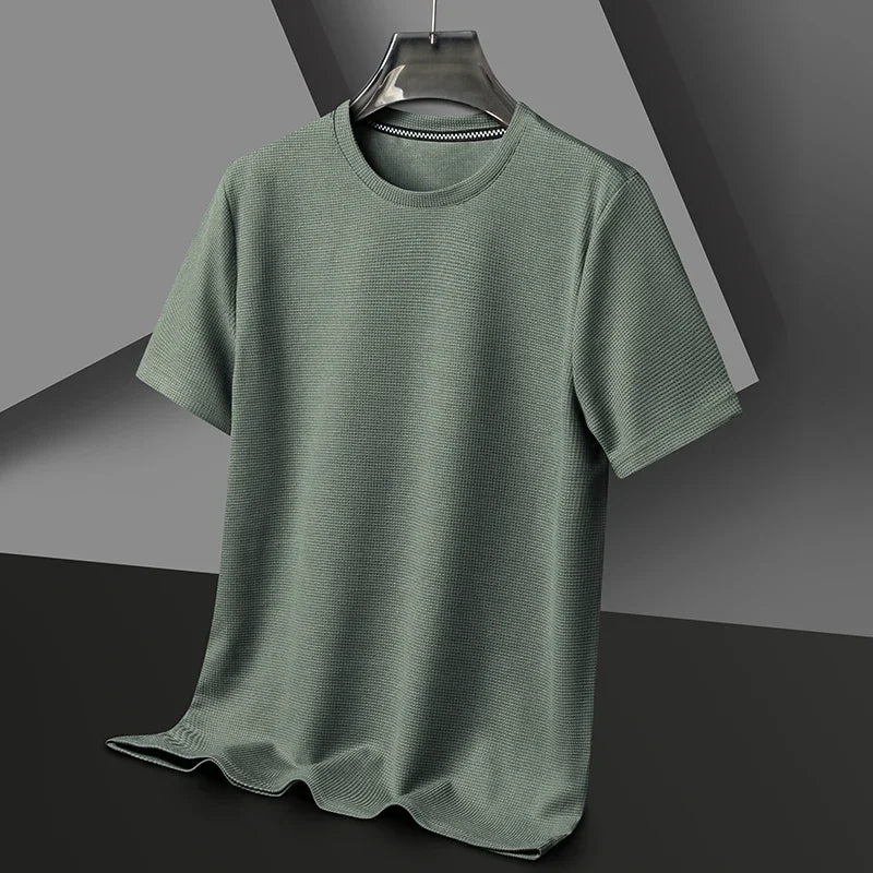 Men’s Textured Crew Neck Short Sleeve Casual T-Shirt