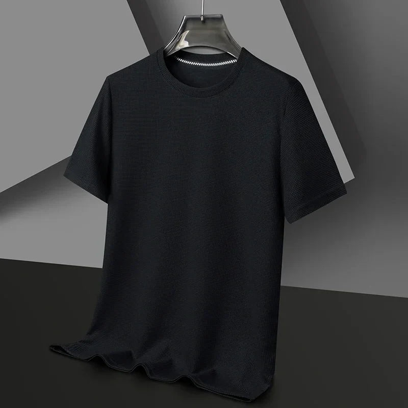 Men’s Textured Crew Neck Short Sleeve Casual T-Shirt