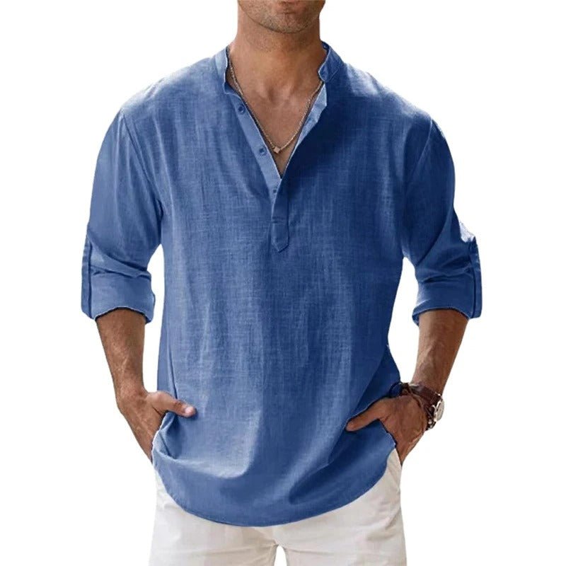 Men’s Cotton Linen Shirt – Lightweight Breathable Comfortable Stylish Casual Everyday Summer Wear