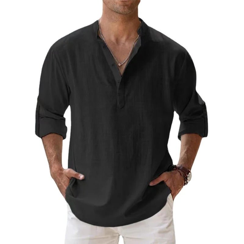 Men’s Cotton Linen Shirt – Lightweight Breathable Comfortable Stylish Casual Everyday Summer Wear