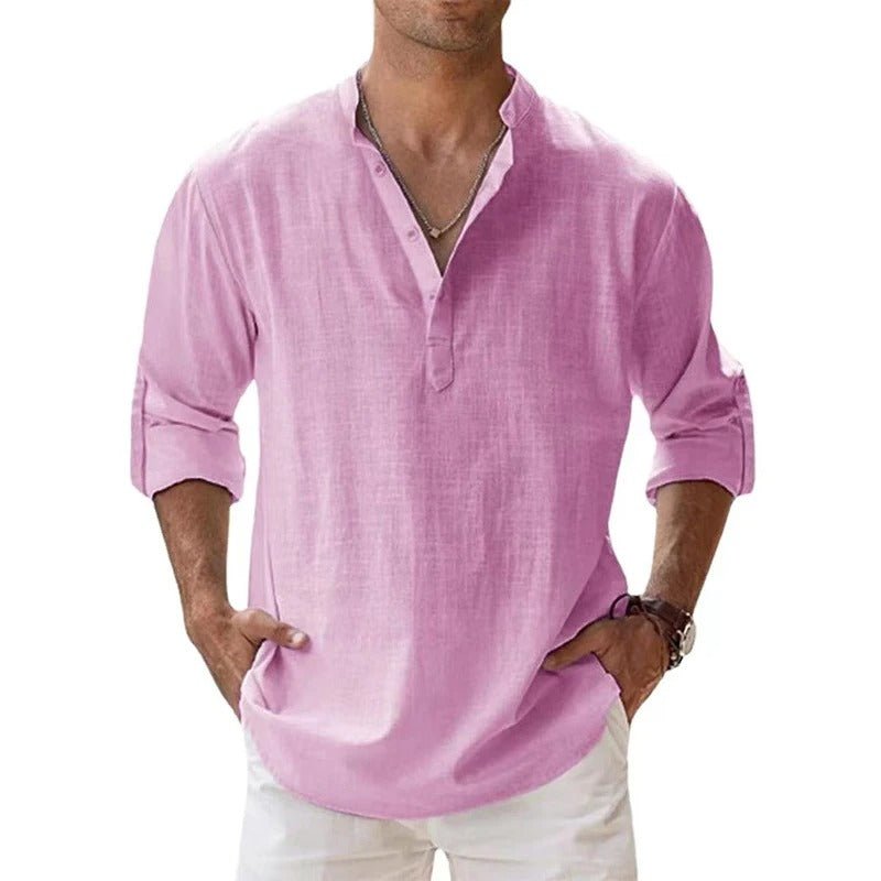Men’s Cotton Linen Shirt – Lightweight Breathable Comfortable Stylish Casual Everyday Summer Wear