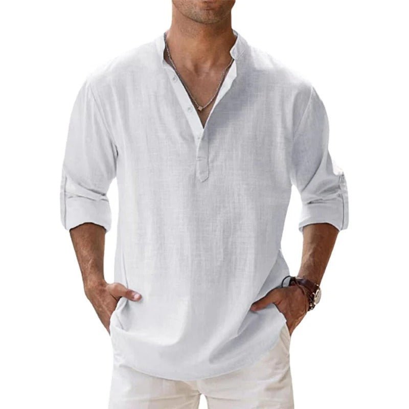 Men’s Cotton Linen Shirt – Lightweight Breathable Comfortable Stylish Casual Everyday Summer Wear