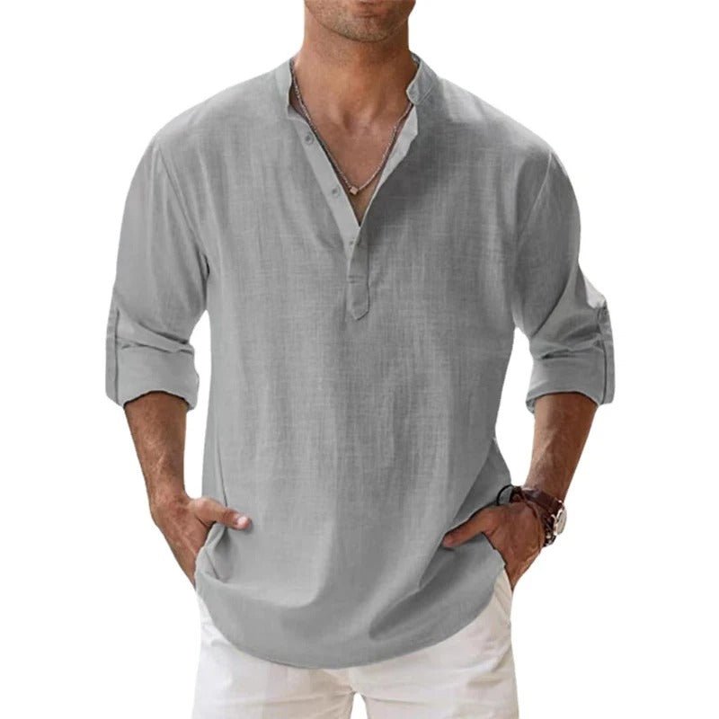 Men’s Cotton Linen Shirt – Lightweight Breathable Comfortable Stylish Casual Everyday Summer Wear