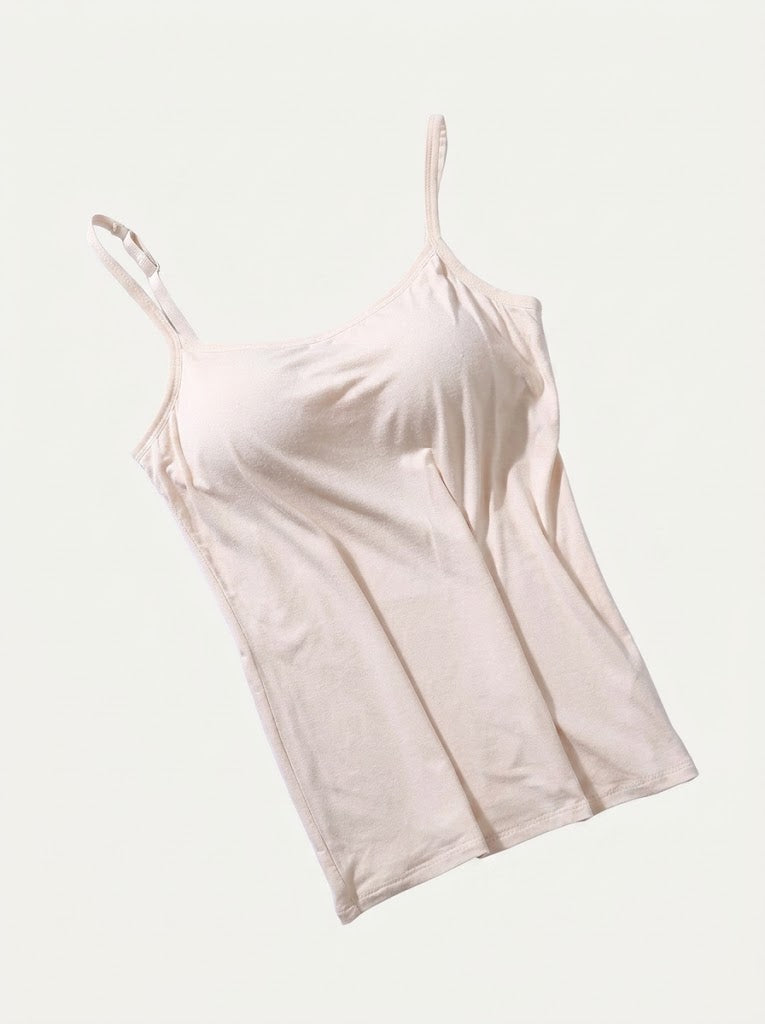 Camisola de mulher com soutien incorporado – Camada de alças finas com suporte para o dia a dia