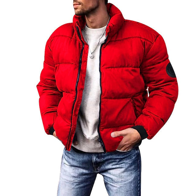 Herren-Isolations-Pufferjacke für den Winter - warme Oberjacke mit Reißverschluss für den lässigen Alltag, Städtereisen und entspannte Wochenend-Looks bei kaltem Wetter