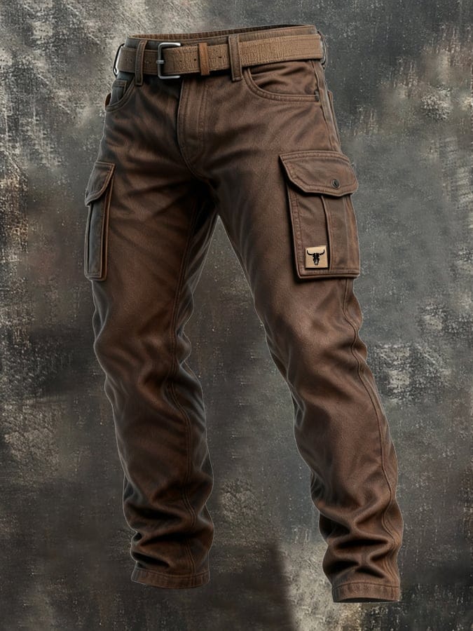 Ανδρικό Παντελόνι Cargo Slim Fit με Τσέπη Utility σε Στυλ Streetwear