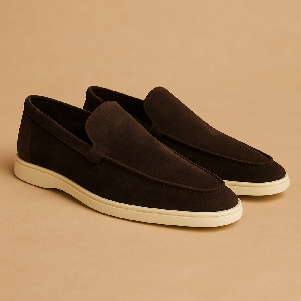 Men’s Suede-Look Slip-On Loafers – Comfortable Smart Casual Shoes with Flexible Sole for Work Weekend Travel and Everyday Wear