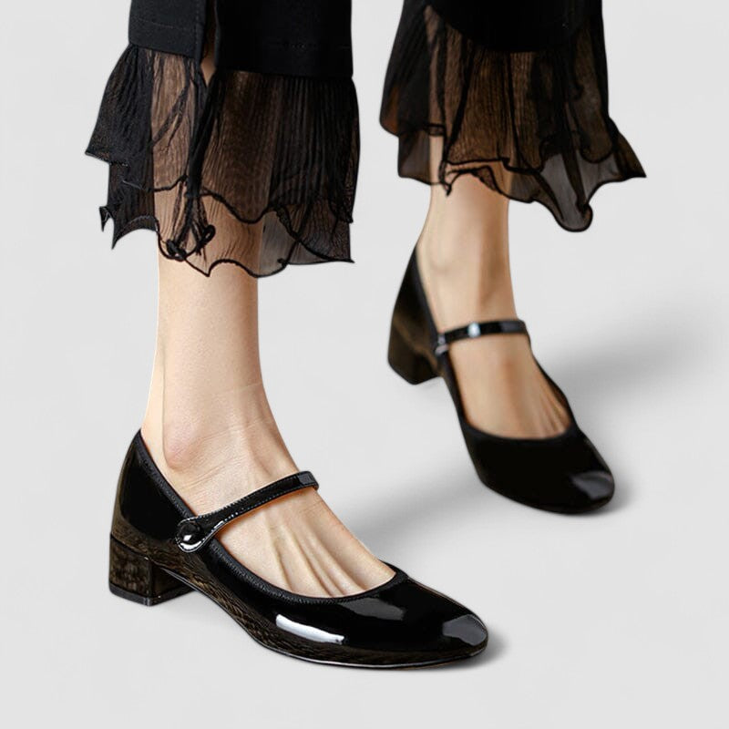 Women’s Low Block-Heel Mary Jane Shoes – Classic Buckled Closed-Toe Style for Work Office Dinners City Wear Special Occasions and Elegant Everyday Dressing