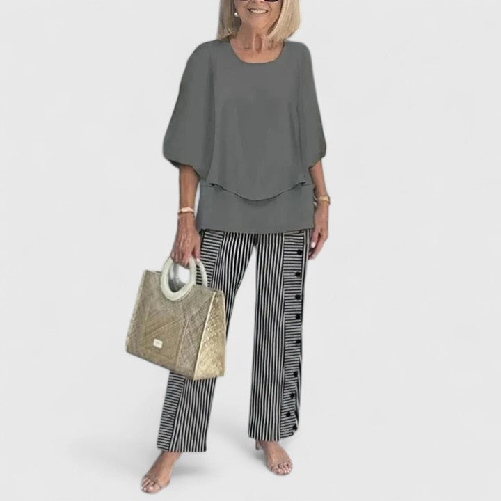 Women’s Relaxed Printed Two-Piece Set Everyday Elegance