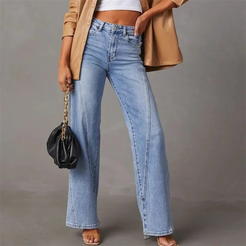 Women’s High-Waisted Wide Leg Jeans Relaxed Denim Trousers