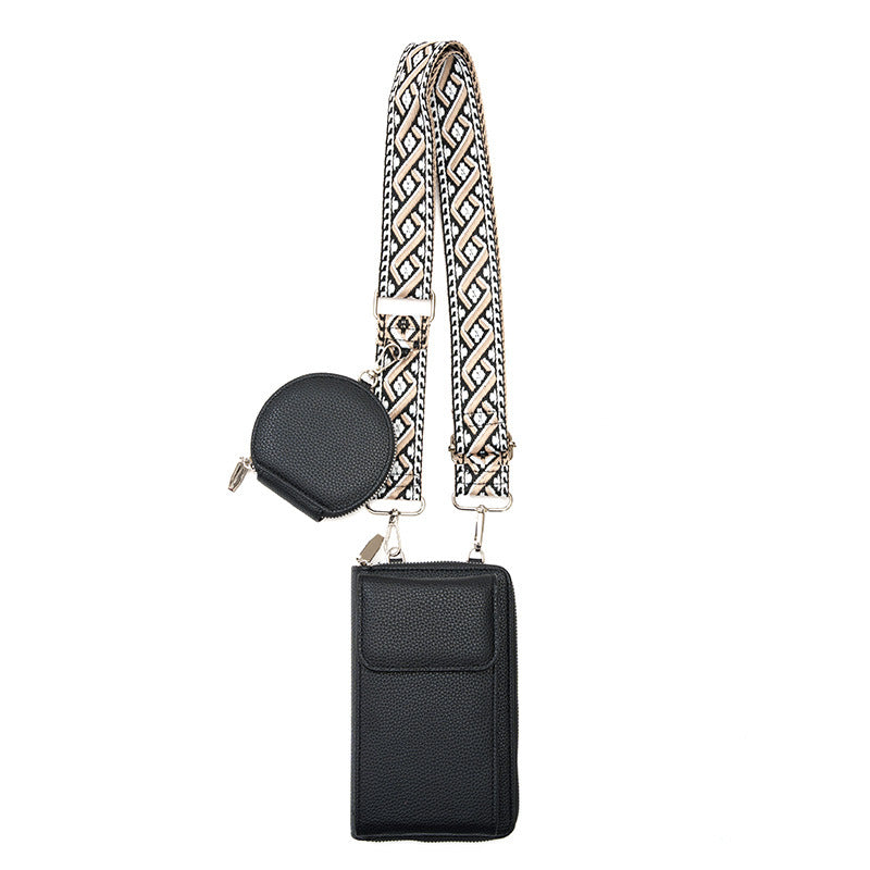 Bolso bandolera para mujer con correa ancha estampada para teléfono