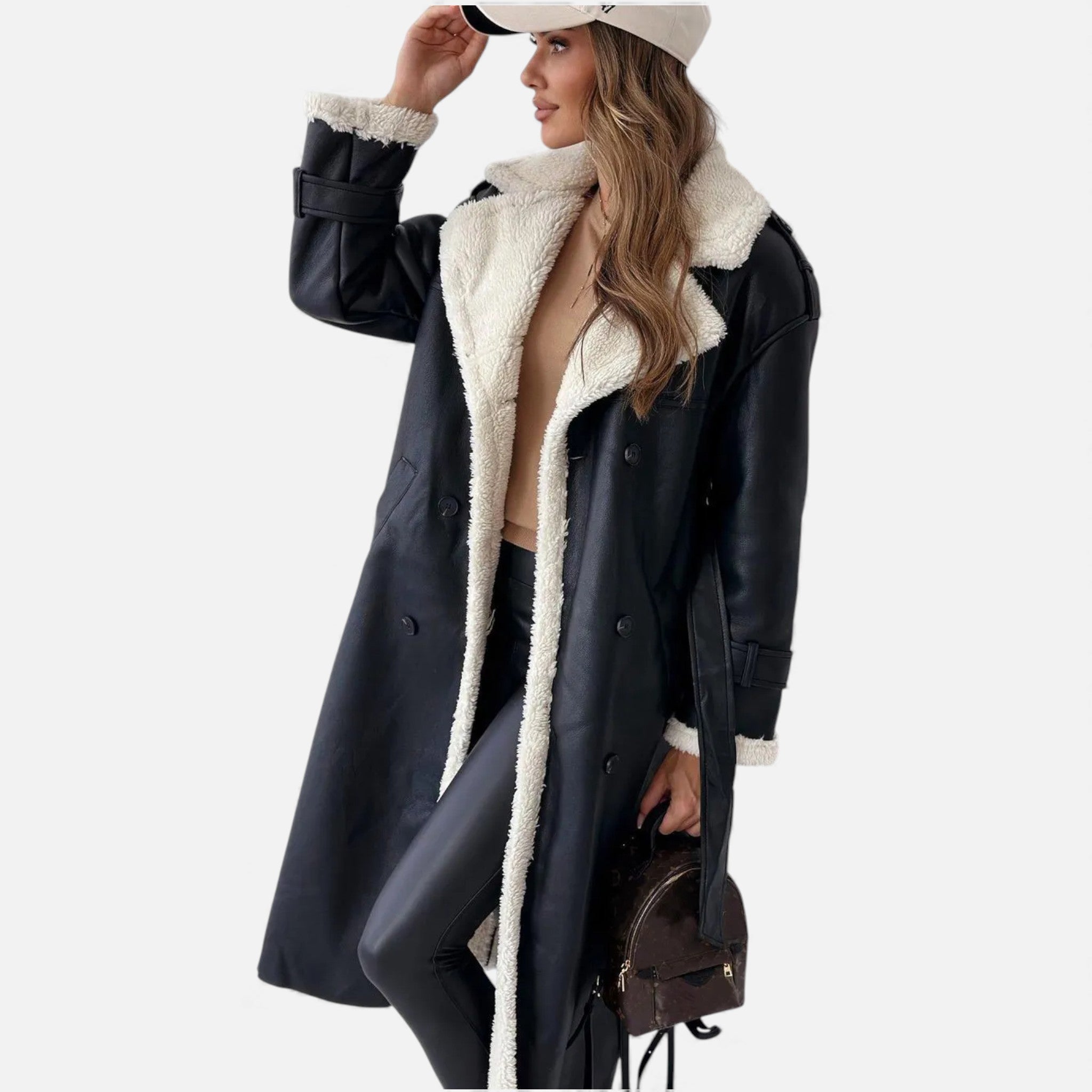 Valmonti | Women’s Belted Wool Trench Coat – Classic Mid-Length Coat