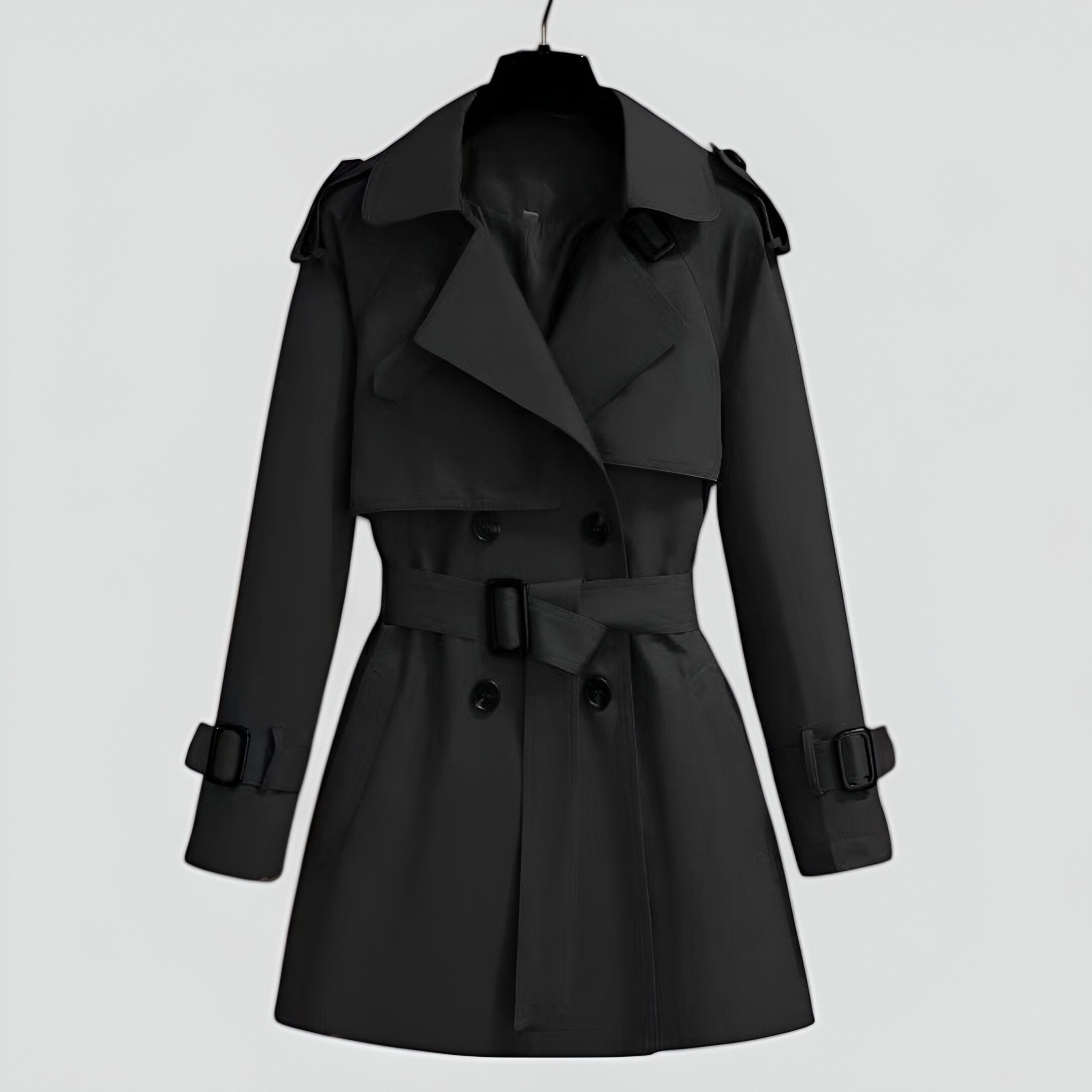 Women’s Elegant Mid-Length Trench Coat – Double-Breasted Transitional Outerwear for Spring and Autumn