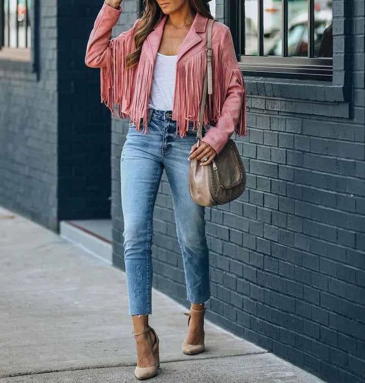Women’s Western Fringe Jacket – Relaxed Statement Layer for Festivals and Casual Wear