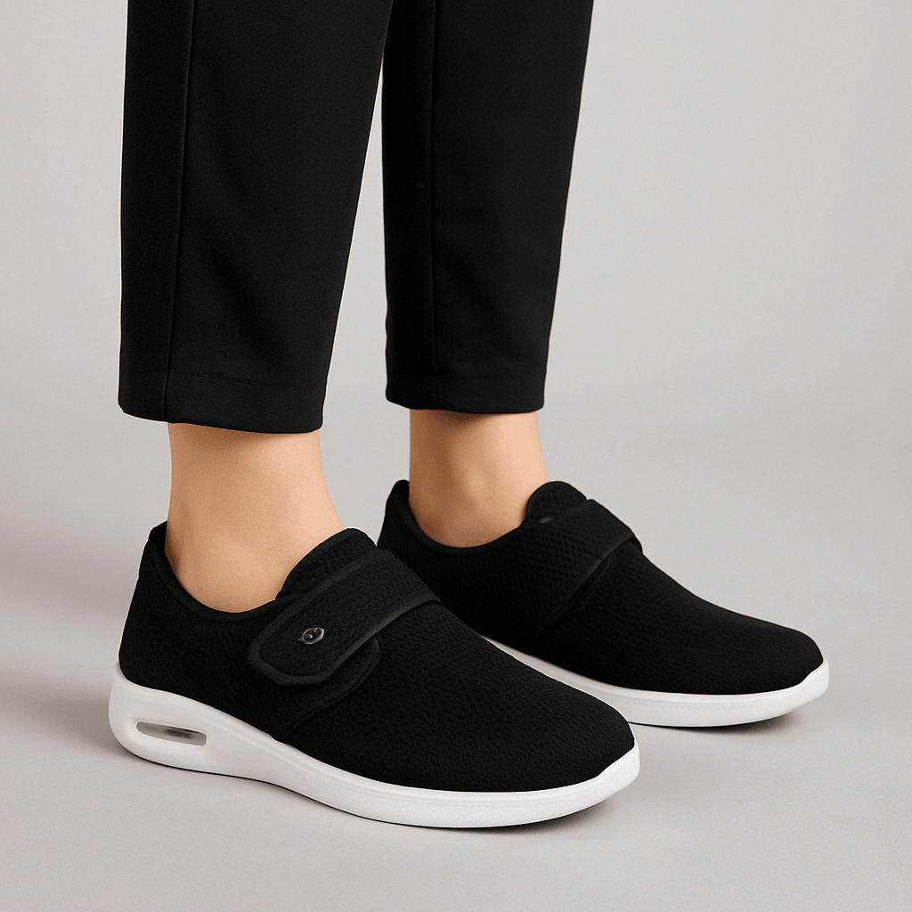 Zapatillas cómodas de mujer para caminar – Deportivas de malla con cierre de gancho y bucle y suela acolchada para el uso diario