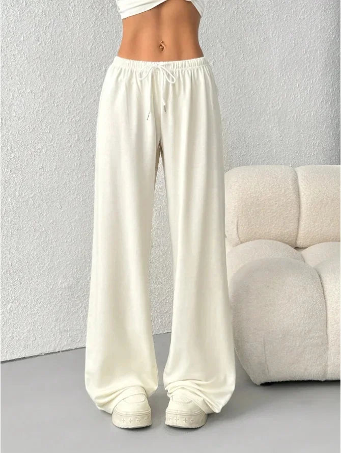 Pantaloni da donna con coulisse e vestibilità rilassata a gamba dritta