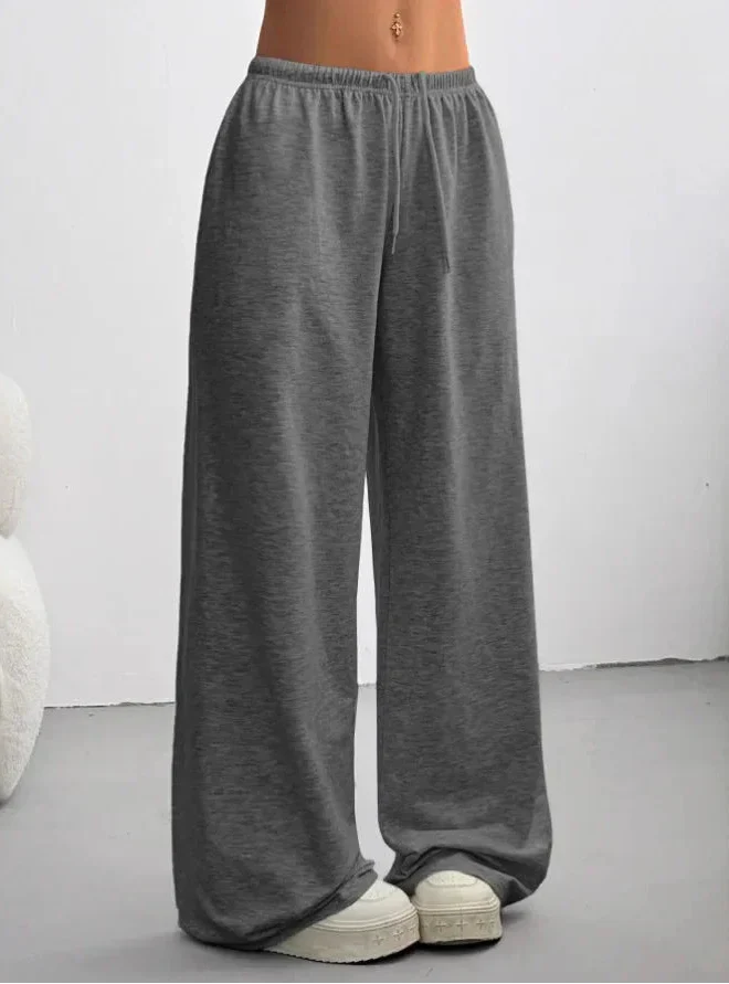 Pantaloni da donna con coulisse e vestibilità rilassata a gamba dritta