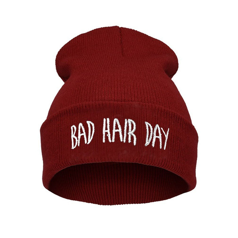 Unisex Embroidered Cuffed Beanie – Soft Knit Winter Hat with Relaxed Crown