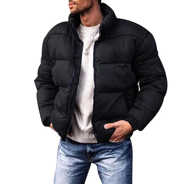Herren-Isolations-Pufferjacke für den Winter - warme Oberjacke mit Reißverschluss für den lässigen Alltag, Städtereisen und entspannte Wochenend-Looks bei kaltem Wetter