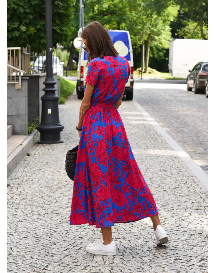 Vestido largo de verano estampado para mujer – fluido, transpirable, cómodo, elegante, corte en A, ideal para vacaciones y uso diario