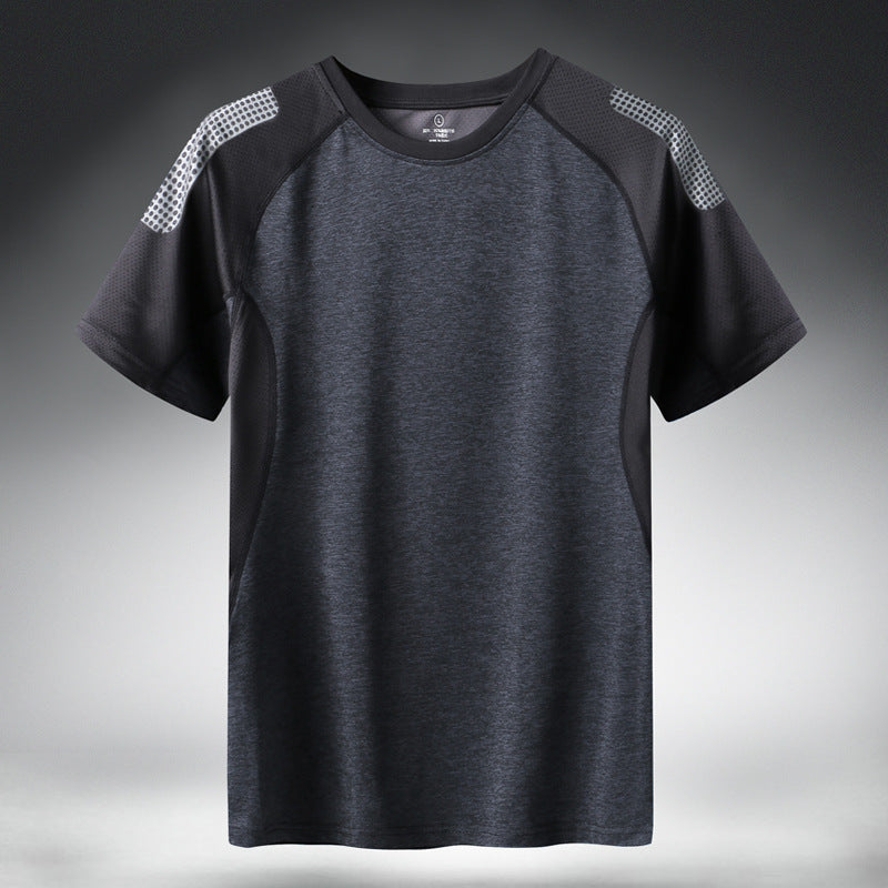 Męski sportowy T-shirt szybkoschnący - lekka, przewiewna koszulka treningowa z krótkim rękawem na siłownię, treningi biegowe, aktywność na świeżym powietrzu i aktywne lato